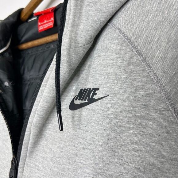 Nike Gray Aeroloft Parka Hooded Lined Full Zip Goose Down Jacket Size M Women's - Picture 3 of 12